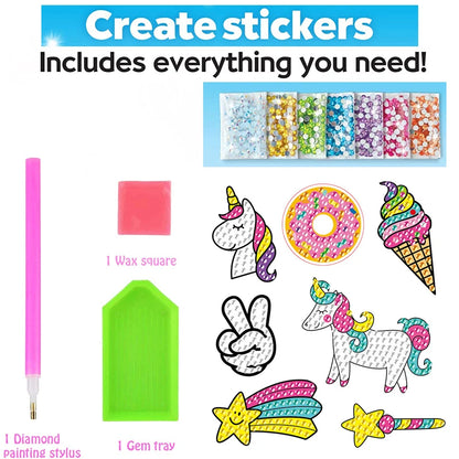 Toys 12 Create Big Gem Diamond Painting Sticker Kit Art Craft Girls Boys Unicorn Animal Sealife Magical Mosaic Dot Sticky Toys Gifts