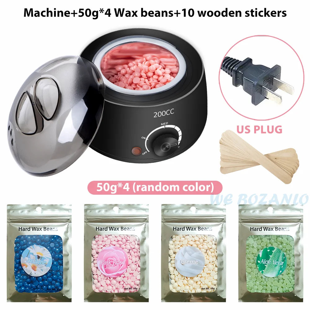 bathroom  200CC Wax Heater Warmer Hair Removal Machine For Hand Foot Body SPA Epilator Paraffin Wax Pot +Wax Beans + Wood Sticks