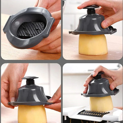 Kitchen  9 in 1 Multifunction Vegetable Cutter with Drain Basket Magic Rotate Colander New Vegetable Portable Slicer Chopper Grater