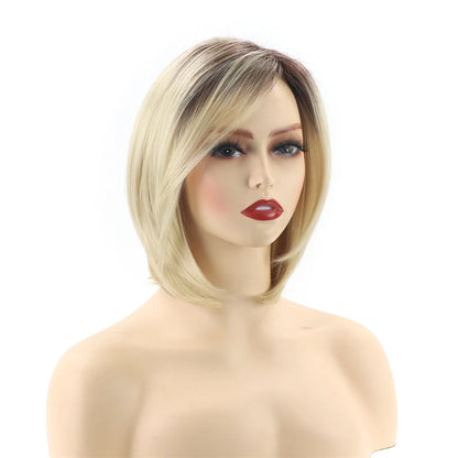 Crown & Glory Wigs Synthetic Wig European and American Women's Hair Short Wigs Puffy Chemical Fiber Fashion Head Cover with Bangs