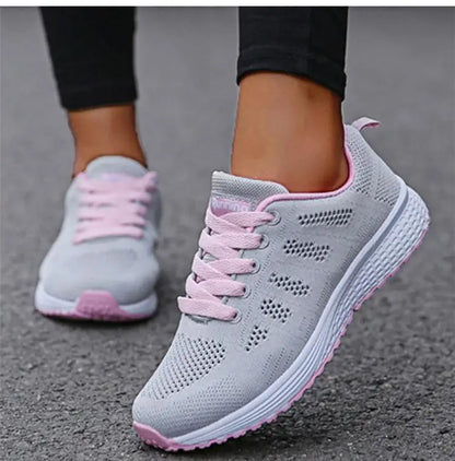 Woman shoes  New Breathable Women's Sneakers Fashion Comfortable  Sneakers Women Mesh Fabric Lace