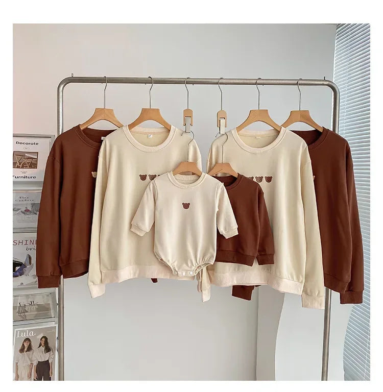 Girl clothing Parent-child Matching Clothes for Whole Family Dad Mom and Daughter Son Clothing Bodsyuit Sweatshirts Autumn Korean Fashion