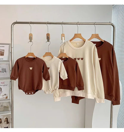 Girl clothing Parent-child Matching Clothes for Whole Family Dad Mom and Daughter Son Clothing Bodsyuit Sweatshirts Autumn Korean Fashion