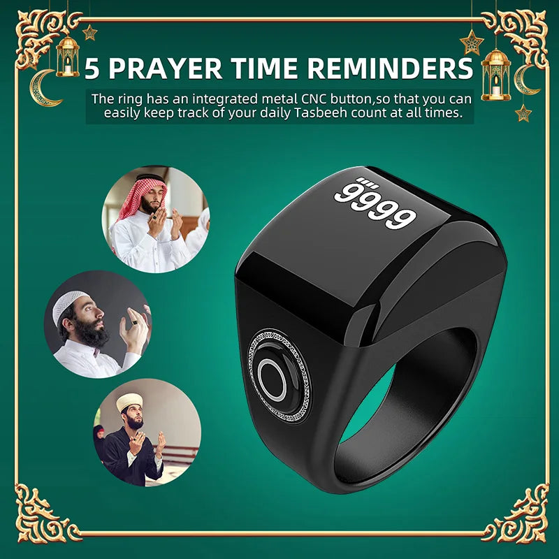 Muslim family    Eid Ramadan Muslim Gift App Control Smart Tasbih Zikr Ring Muslim Plastic Electronic smart Ring