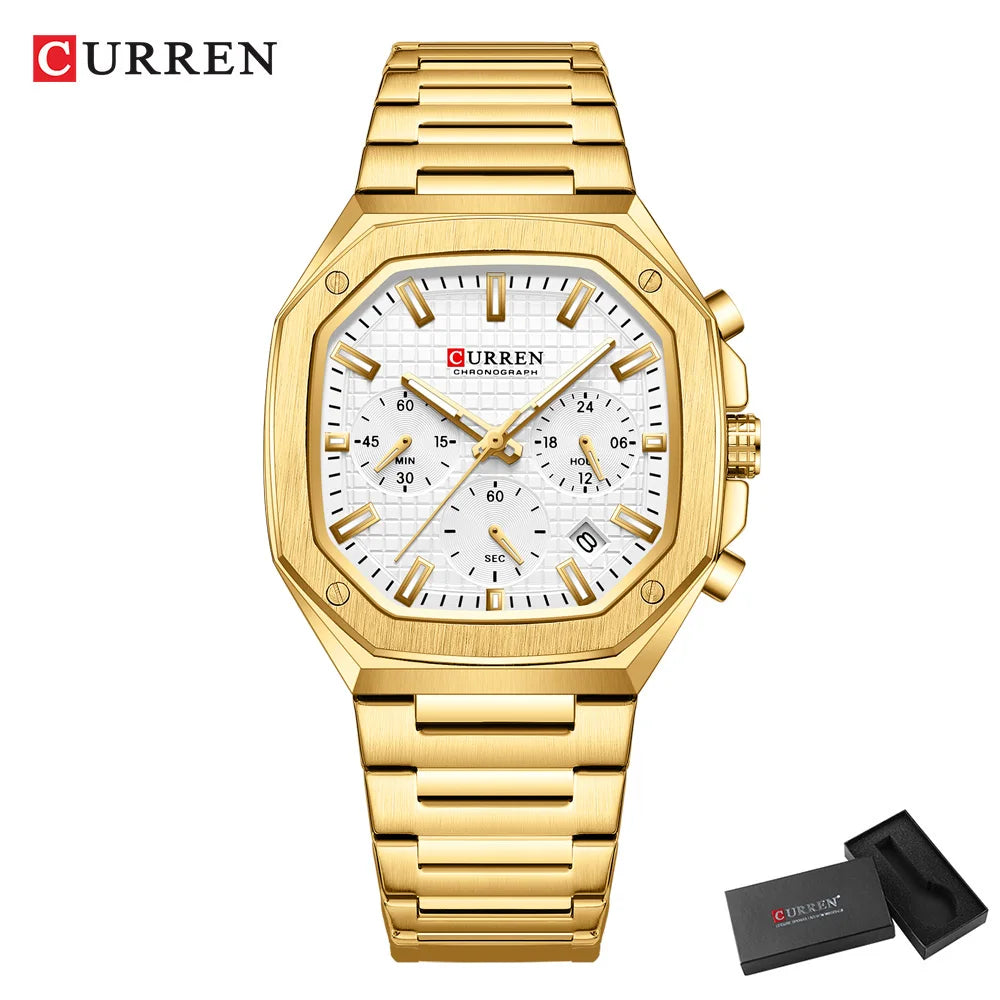 Jewellery   CUREEN Fashion Date Quartz Men Watches Top Brand Luxury Male Clock Chronograph Sport Mens Wrist Watch Relogio Masculino