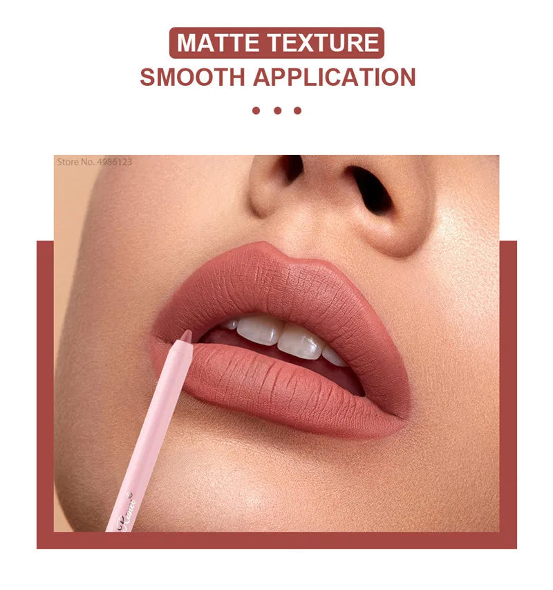 Makeup and face Lip Liner Pen Waterproof Matte 12 Color Outline Lip Shape Lip Plumper Lipstick Pencil Lasting Non-fading Velvet Lip-Liner Makeup