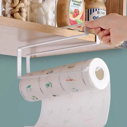 Kitchen Paper Roll Holder Towel Rack Hanging Shelf Bathroom Storage Toilet Rack Home Kitchen Tissue Accessoriy Wall Stand Hanger Kitchen