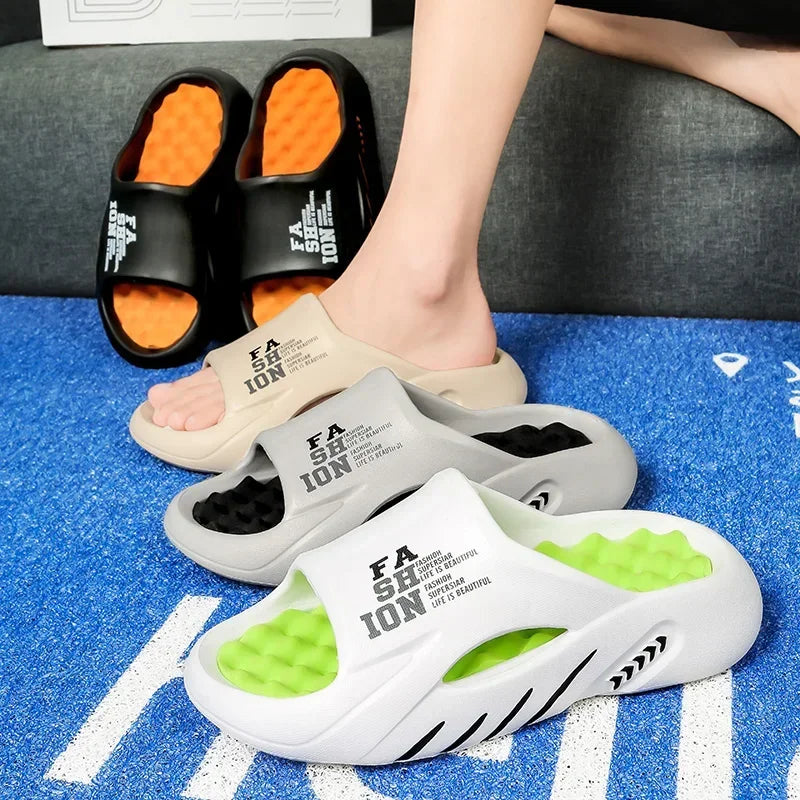 Men shoes New Summer Men Massage Slippers Sides Indoor   Sandals Beach Casual Shoes Soft Sole Slides Men Flip-flops Men's Sandals