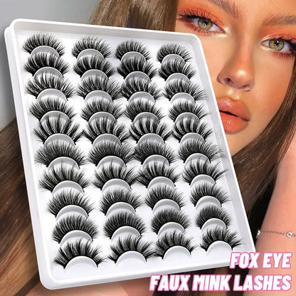 Makeup and face GROINNEYA 20 Pairs False Lashes 3D Mink Lashes Fluffy Dramatic Thick Volume Eyelashes Natural Lashes Fake Lashes Makeup