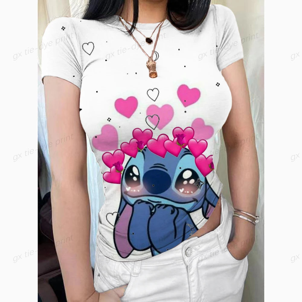 Woman clothing   Disney Lilo and Stitch 3D Printed T-shirt