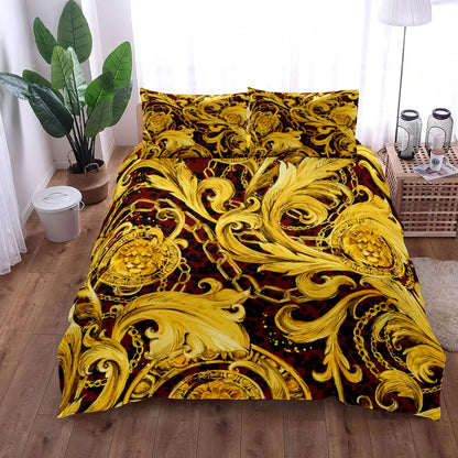 Bedroom  Seamless Chains Baroque Pattern  Bohemian Bedding Set Small Single Twin Double Queen King Cal King Size Bed Linen Set