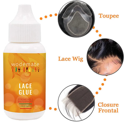 Style & Shine Hair Lace Glue Waterproof Hair Bonding Glue Invisible Wig Adhesive With Elastic Bands+Hair Wax Stick Strong Hold Edge Control Gel