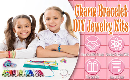 Toys Friendship Bracelet Making Kit for Girls - Arts and Crafts Jewelry Making Toys for 5 6 7 8 9 10 11 12 Years Old, Gifts for Kids