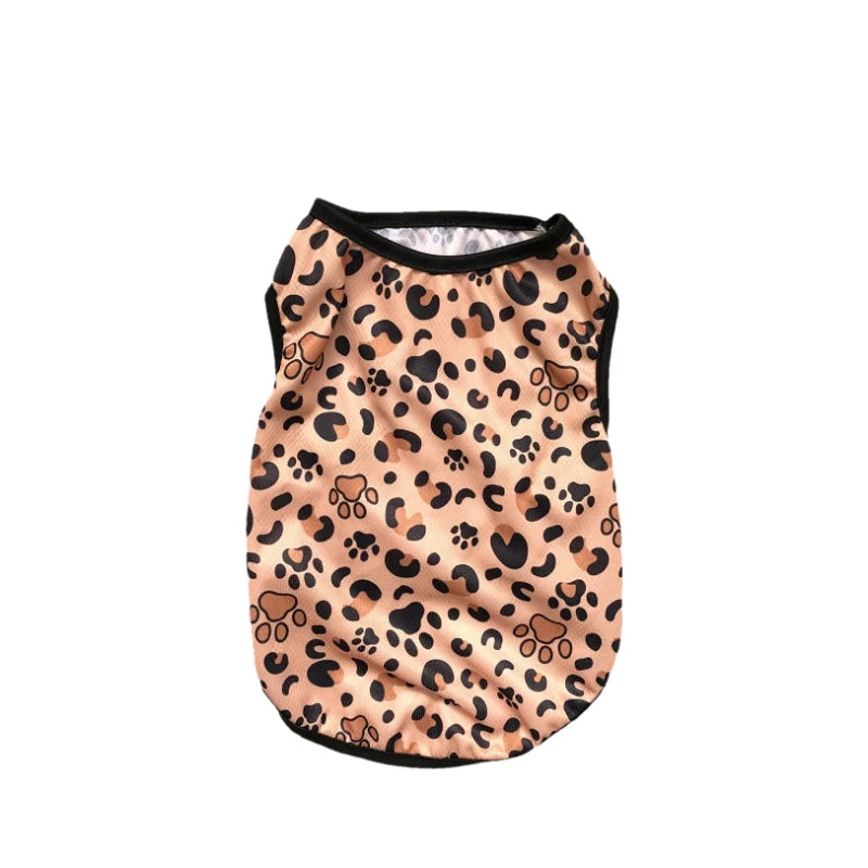 Pets Dog Clothes Summer Pet Leopard Print Vest For Small Medium Dogs Cats Soft Cozy Puppy Coat Breathable Cat Clothing Chihuahua Pug