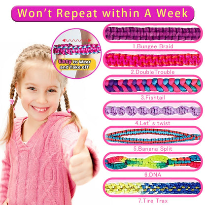 Toys Friendship Bracelet Making Kit for Girls - Arts and Crafts Jewelry Making Toys for 5 6 7 8 9 10 11 12 Years Old, Gifts for Kids