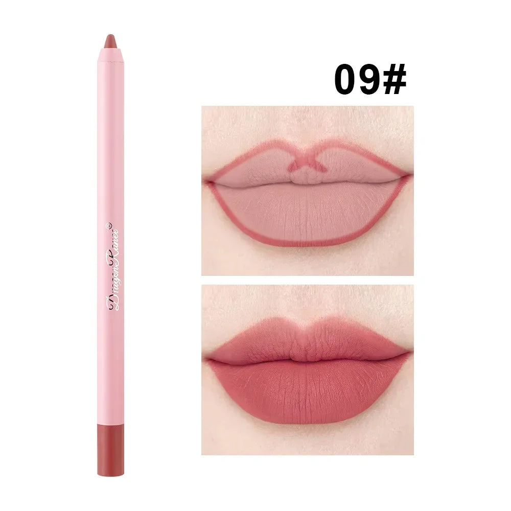 Makeup and face Lip Liner Pen Waterproof Matte 12 Color Outline Lip Shape Lip Plumper Lipstick Pencil Lasting Non-fading Velvet Lip-Liner Makeup