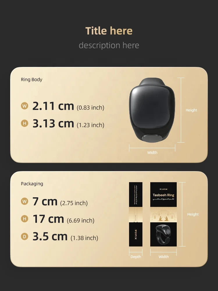 Muslim family ring zikr ring digital rings electronic rosary with mosque compass and alarm clock tasbeeh counter for Ramadan umrah box tasbeeh