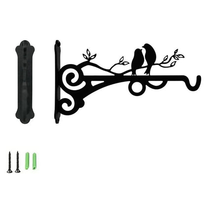 Outdoor Metal Hanging Basket Hooks Black Solid Steel With Screws Outdoor Plant Bracket Wall Mounted Hook Plants Lantern Bird Feeder