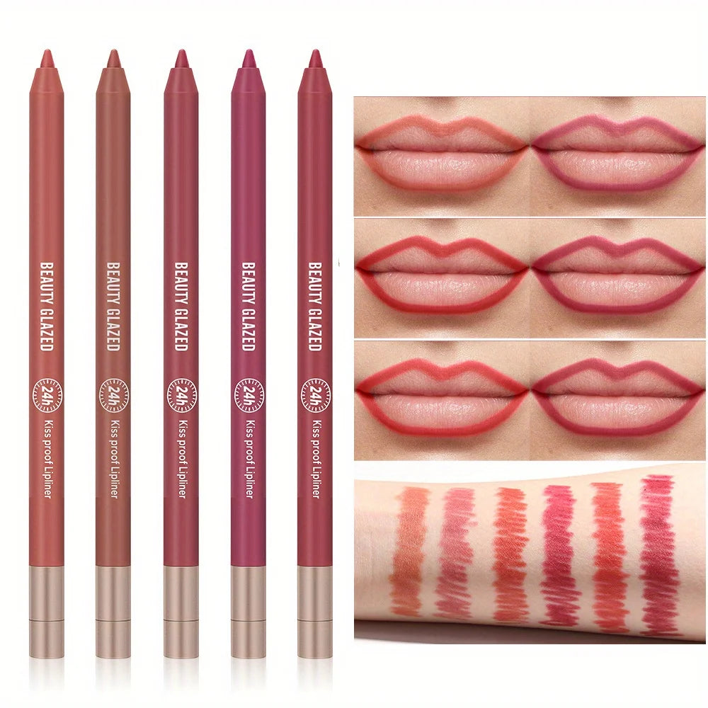 Makeup and face BEAUTY GLAZED 10 Color Lipliner High Pigment Matte Waterproof, Natural Shaping Lip Liner Lipstick Makeup