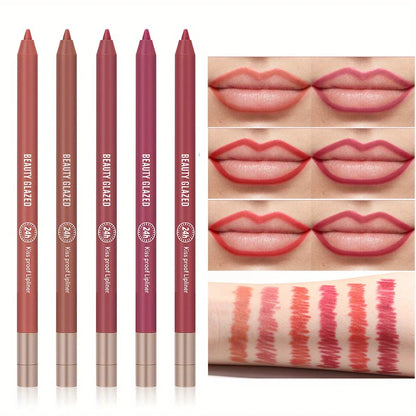 Makeup and face BEAUTY GLAZED 10 Color Lipliner High Pigment Matte Waterproof, Natural Shaping Lip Liner Lipstick Makeup