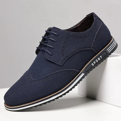 Men shoes Faux Suede Shoe Lace Up Black Oxford Shoe for Men Flat New Fashion Sneaker Man Autumn Breathable Comfortable Casual Men Shoe