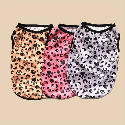 Pets Dog Clothes Summer Pet Leopard Print Vest For Small Medium Dogs Cats Soft Cozy Puppy Coat Breathable Cat Clothing Chihuahua Pug