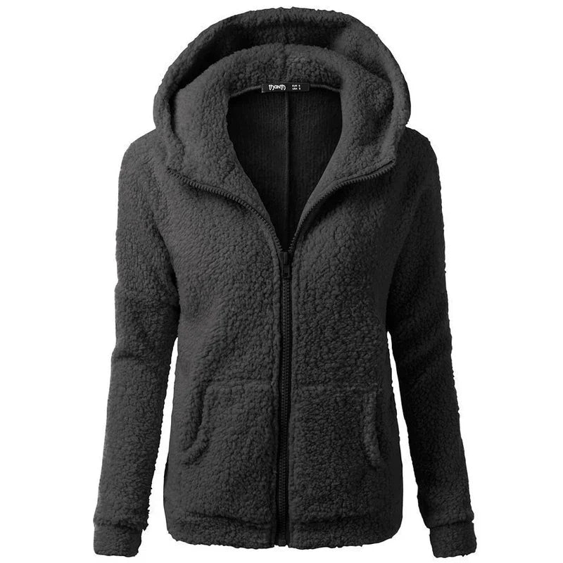 Woman clothing   Autumn Winter Warm Jacket Women hoodie Hooded 2024 Casual Female Hoodies Sweatershirt Zipper Coat Solid Soft Fleece Women Coat