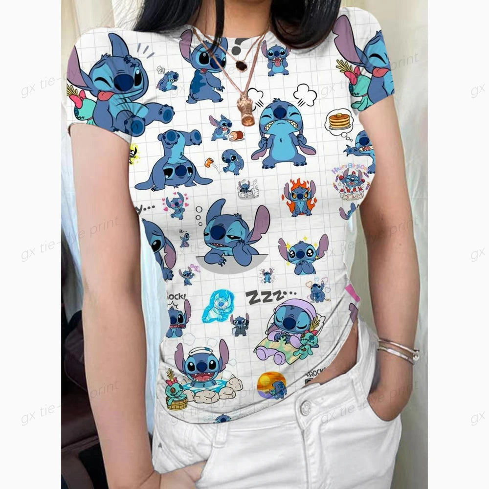 Woman clothing   Disney Lilo and Stitch 3D Printed T-shirt