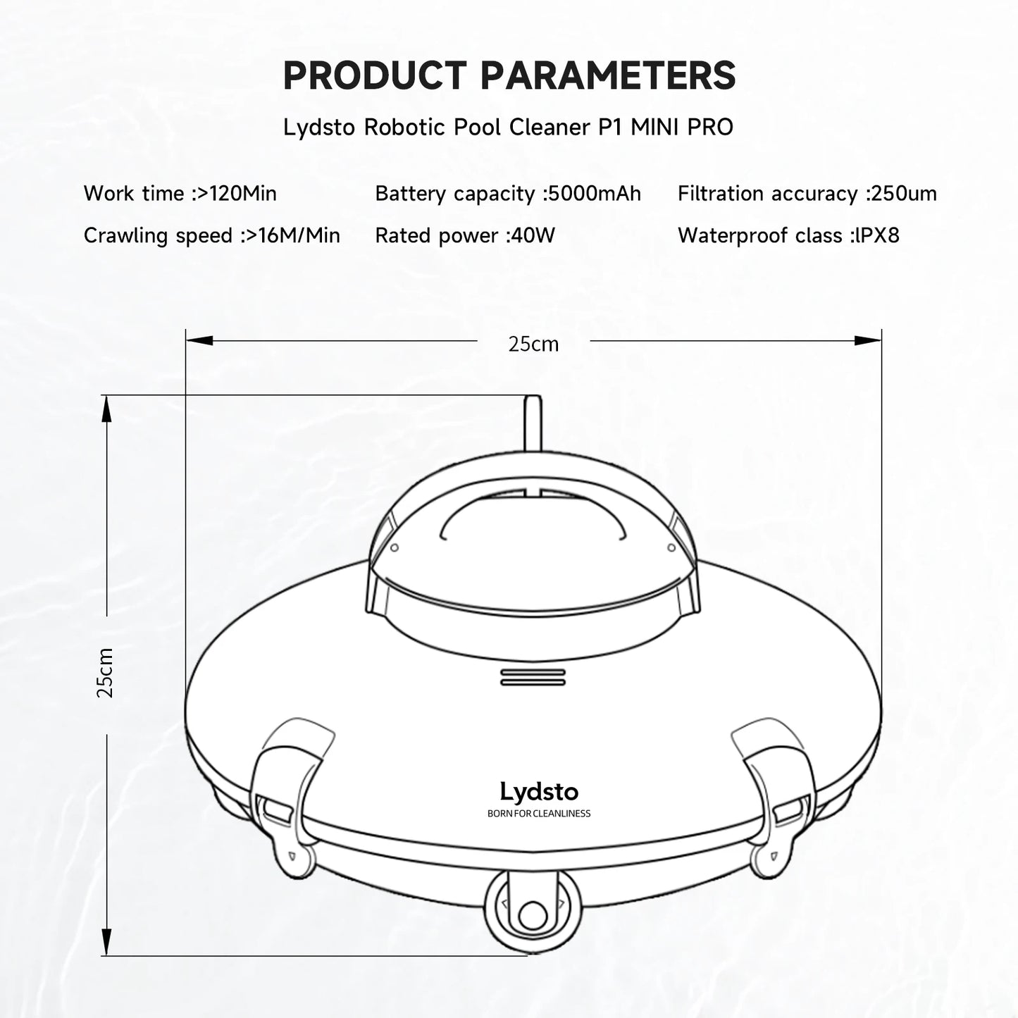 Lydsto P1 Mini Cordless Robotic Pool Cleaner – Dual Motor, IPX8 Waterproof, Automatic Vacuum\ Living Room Decor – Wall Art, Curtains, Clocks, Furniture & More