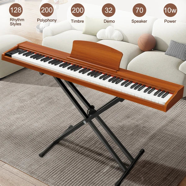 Toys GPP-107 88 Key Full Size Semi-Weighted Standard Keyboards Wooden Digital Piano