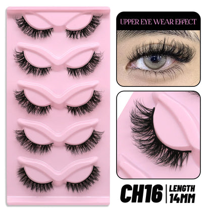 Makeup and face GROINNEYA Cat Eye Lashes Faux Mink Eyelashes Natural long Winged End Eye Elongated Eyelashes Faux Cils Eyelashes Extension