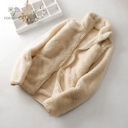 Woman clothing   Coral fleece plush jacket women's autumn and winter polar fleece thickened loose fragrance 2022 warm clothes jacket ins hot