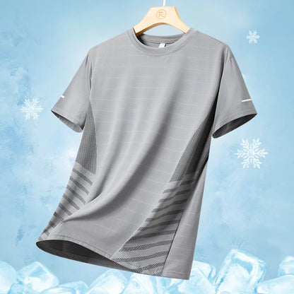 Men clothing  Ice Silk Thin Short Sleeve Quick Drying T-shirt for Men