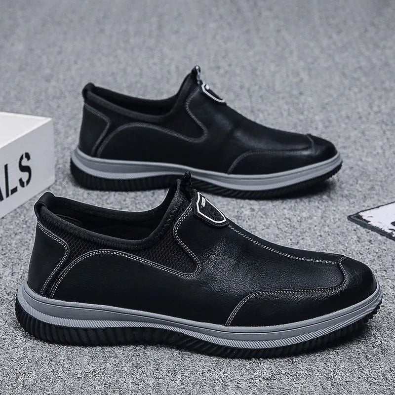 Men Shoes Leather Original Sewing Shoes New Men's Casual Leather Shoes Breathable Platform Loafers for Men 2023