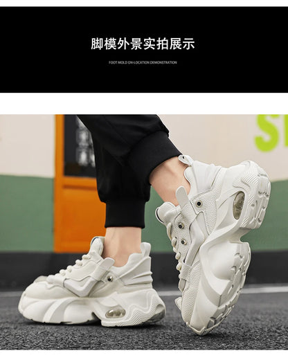 Men shoes Luxury Men's Black Casual Sneakers Comfortable Platform Shoes Men Designer Height Increasing Sneakers Men Casual Sports Shoes