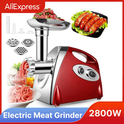 Kitchen  Electric  kitchen Meat Grinder Powerful Max 2800W Heavy Duty Meat Mincer Sausage Grinder Stainless Steel Food Processor Sausage Stuffer