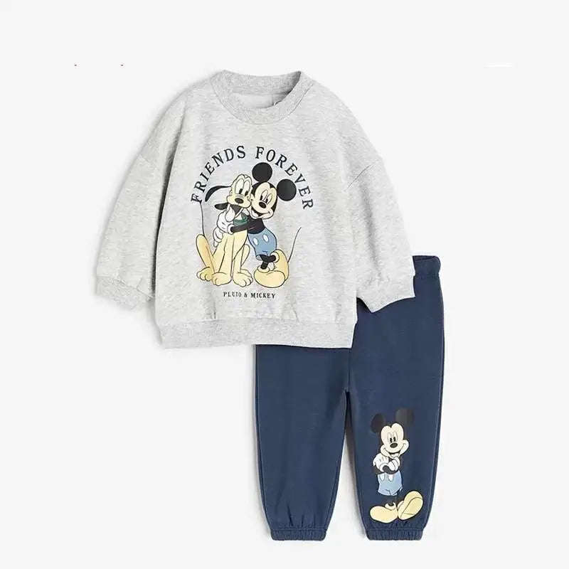 Boy clothing  Full Print Mickey Baby Long Sleeved Suit Tracksuits  Sweatshirt + Sweatpants Set