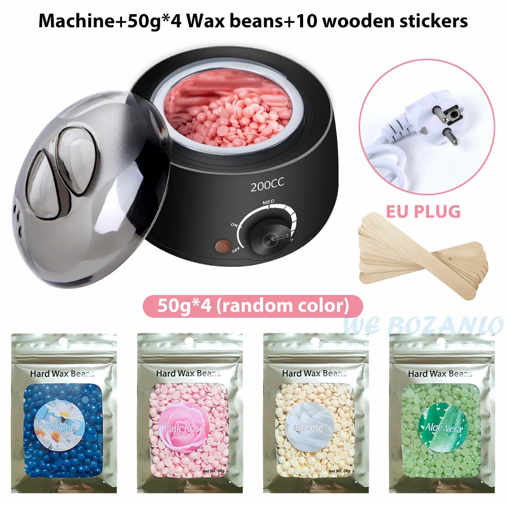 bathroom  200CC Wax Heater Warmer Hair Removal Machine For Hand Foot Body SPA Epilator Paraffin Wax Pot +Wax Beans + Wood Sticks