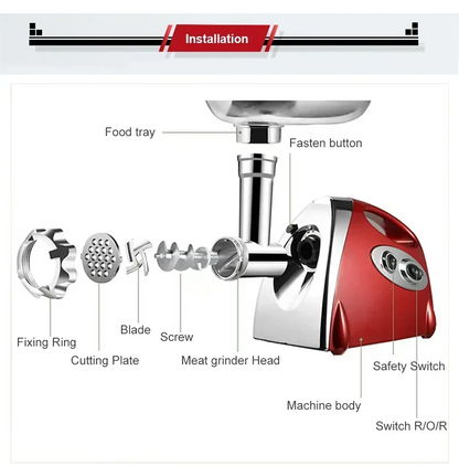 Kitchen  Electric  kitchen Meat Grinder Powerful Max 2800W Heavy Duty Meat Mincer Sausage Grinder Stainless Steel Food Processor Sausage Stuffer