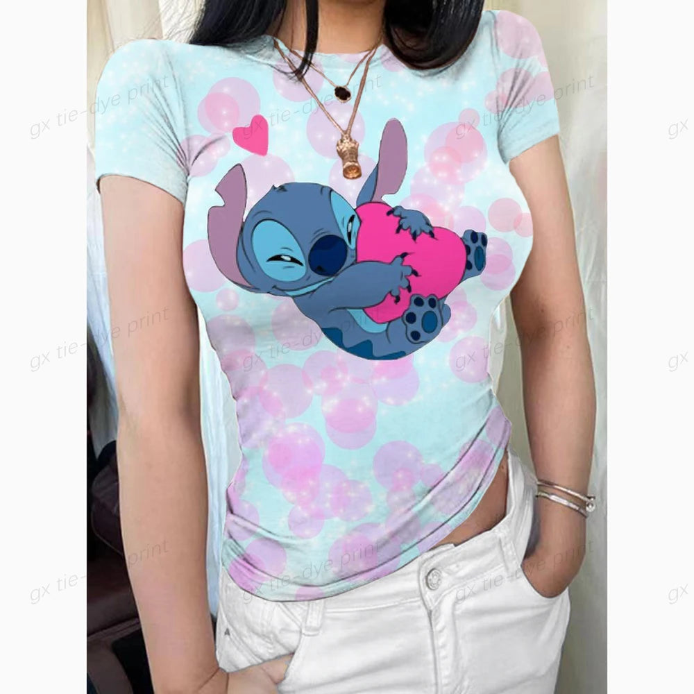 Woman clothing   Disney Lilo and Stitch 3D Printed T-shirt