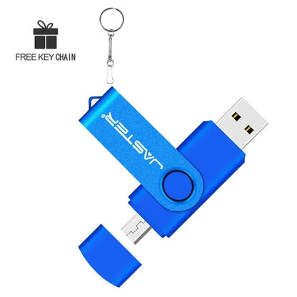 Laptop JADTER 2 IN 1 USB Flash Drive 128GB Key Chain Pen Drive 64GB Rotatable Memory Stick 32GB OTG for Phone U Disk Creative Gift 16GB