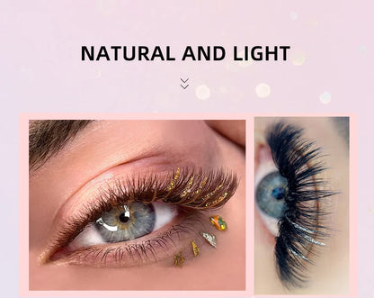 Makeup and face  Lash professor Mix Coloured Glitter Eyelashes False Shiny Colourfu