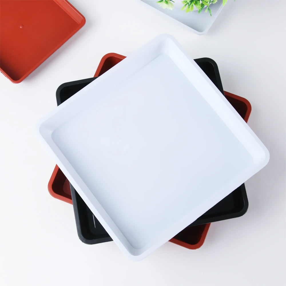 Outdoor 1Pcs Plastic Square Durable Indoor Outdoor Plastic Tray Saucers Drip Trays Plant Saucer