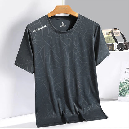 Men clothing  Ice Silk Thin Short Sleeve Quick Drying T-shirt for Men