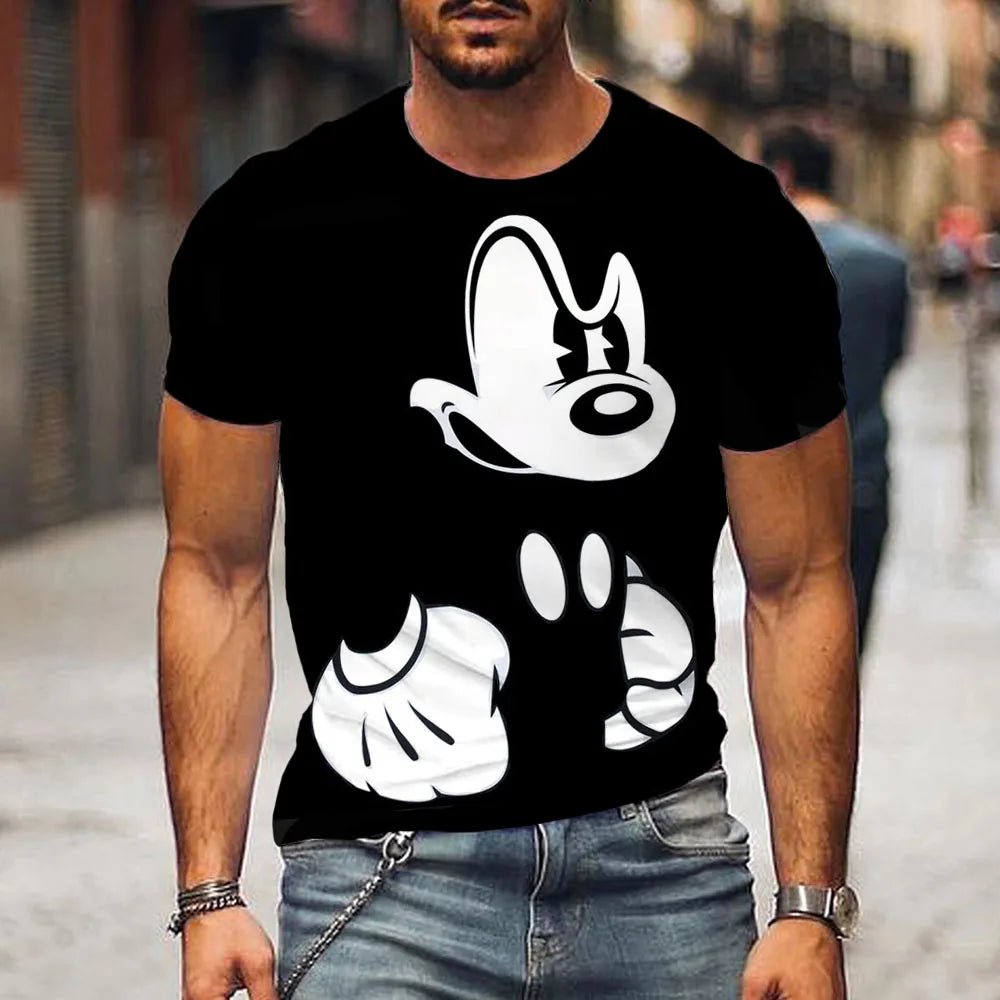 Men clothing   Disney Mickey Mouse 3D Print T-Shirt Summer Daily Loose Short Sleeve Tops Casual Tees Unisex Clothing Apparel