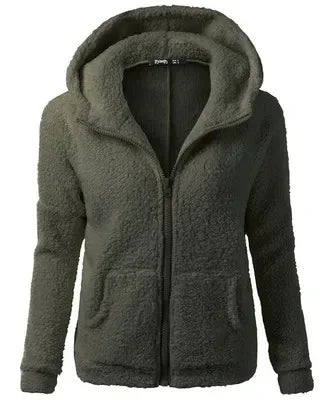 Woman clothing   Autumn Winter Warm Jacket Women hoodie Hooded 2024 Casual Female Hoodies Sweatershirt Zipper Coat Solid Soft Fleece Women Coat