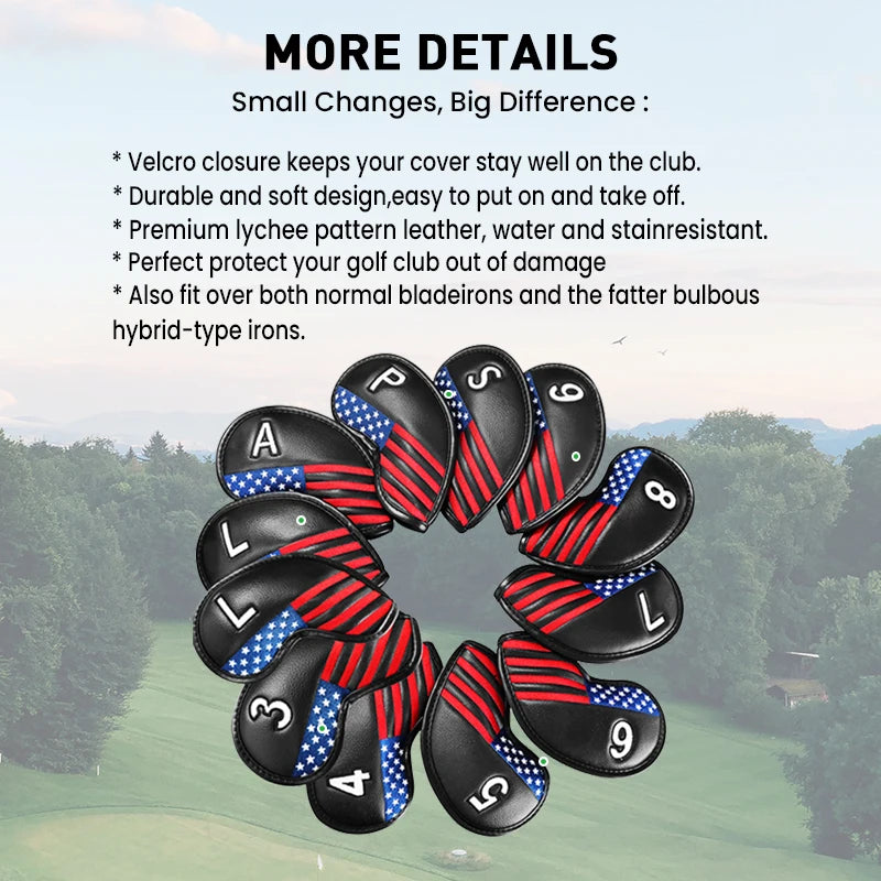 Outdoor  Golf Iron Head Covers Value 12 Piece Set