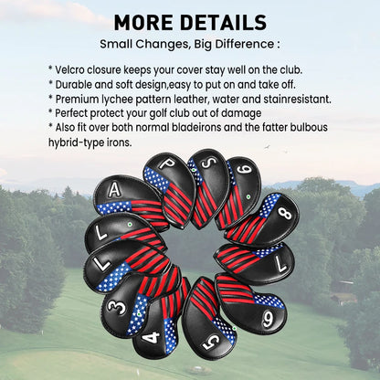 Outdoor  Golf Iron Head Covers Value 12 Piece Set