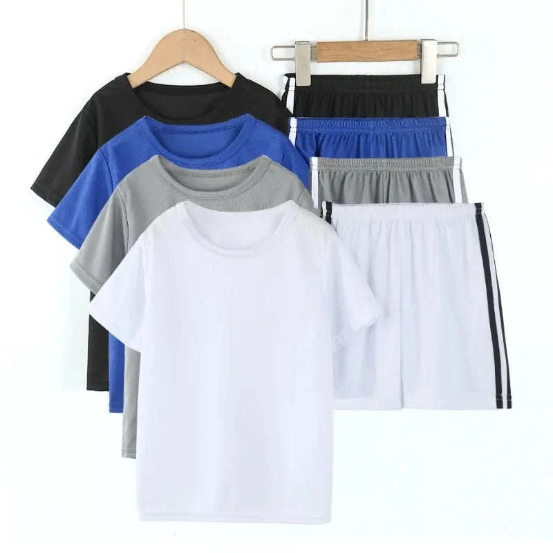 Boy clothing   Summer CHILDREN'S Quick-drying Short-sleeved Shorts 2-piece Set of Comfortable Clothes for Boys and Girls