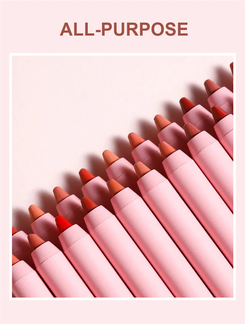 Makeup and face Lip Liner Pen Waterproof Matte 12 Color Outline Lip Shape Lip Plumper Lipstick Pencil Lasting Non-fading Velvet Lip-Liner Makeup